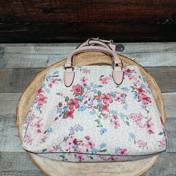 GUESS Bag Purse Handbag Satchel Floral Faux Leather NEW - Picture 7 of 14